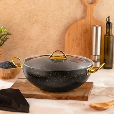 Evren 24 Cm Kapaklı Wok Tencere 2,5 Lt